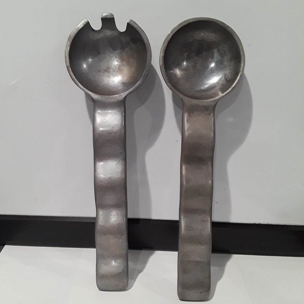 VINTAGE LENOX TUSCANY CLASSICS MODERN SILVER METAL 11-INCH SERVING SPOONS